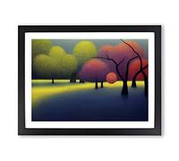Epic Cherry Blossom Trees Abstract H1022 Framed Print for Living Room Bedroom Home Office Décor, Wall Art Picture Ready to Hang, Black A3 Frame (46 x 34 cm)