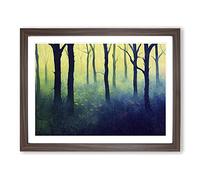 Epic Colourful Forest Framed Print | A2 Walnut Framed Wall Art | Ready to Hang | Modern Landscape Picture | Living Room Bedroom Lounge Office