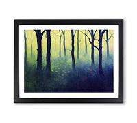 Epic Colourful Forest Framed Print | A3 Black Framed Wall Art | Ready to Hang | Modern Landscape Picture | Living Room Bedroom Lounge Office