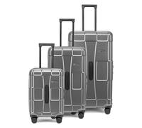 Epic Crate Trunks 4 wheels Suitcase set 3-piece silver colored
