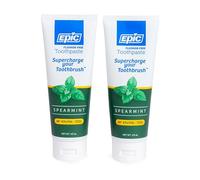 Epic Dental Fluoride Free Xylitol Toothpaste, Spearmint, 4.9 Oz Tube (Two-Pack)