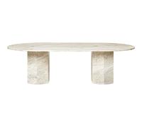 Epic Dining Table Elliptical White Travertine