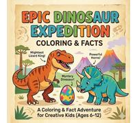 Epic Dinosaur Expedition: Prehistoric Activity Book for Kids Ages 6-8, 8-12 | Large Dino Coloring Pages with Fun Facts for Boys and Girls