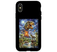 Epic Dinosaur Volcano T-Rex Triceratops Jungle Case for iPhone X/XS