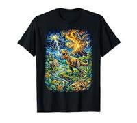 Epic Dinosaur Volcano T-Rex Triceratops Jungle T-Shirt