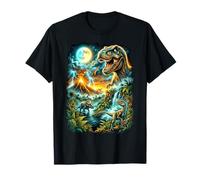 Epic Dinosaur Volcano T-Rex Triceratops Jungle T-Shirt