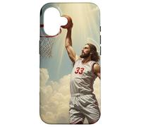 Epic Divine Dunking Jesus on the Holy Basketball Court Case for iPhone 16