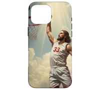 Epic Divine Dunking Jesus on the Holy Basketball Court Case for iPhone 16 Pro Max