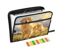 Epic Dog Gold Expanding Zip File Folder 13 Pockets Accordion Document Organizer for Work Home