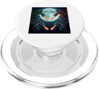 Epic Dragon Battle Under the Full Moon Fantasy Art PopSockets PopGrip for MagSafe