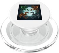 Epic Dragon Battle Under the Full Moon Fantasy Art PopSockets PopGrip for MagSafe