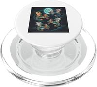 Epic Dragon Battle Under the Full Moon Fantasy Art PopSockets PopGrip for MagSafe