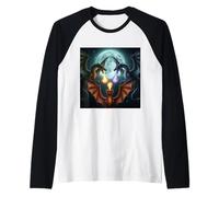 Epic Dragon Battle Under The Full Moon Fantasy Art Raglan Baseball Tee