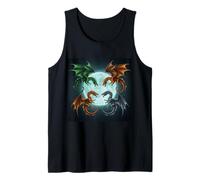 Epic Dragon Battle Under The Full Moon Fantasy Art Tank Top