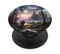 Epic Dragon Fantasy Landscape PopSockets Adhesive PopGrip