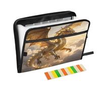 Epic Dragon Gold Expanding Zip File Folder 13 Pockets Accordion Document Organizer for Work Home