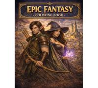 Epic Fantasy Coloring Book: 50 Unique Illustrations of Mythical Creatures, Heroes, Elves, Dragons and Magical Worlds for Relaxation and Creativity