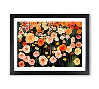 Epic Flower Market Framed Print | A3 Black Framed Wall Art | Ready to Hang | Modern Floral Picture | Living Room Bedroom Lounge Office