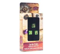 Epic Forge Set of 3 Negative Modifier Dice - 16mm - Green and Black