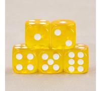 Epic Forge -Set of 5 6 Sided Dice - Transparent Yellow