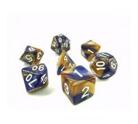 Epic Forge-Set of 7 Dice in Box - Dark Blue and Gold Fusion