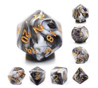 Epic Forge-Set of 7 dice- Mixed Black and White