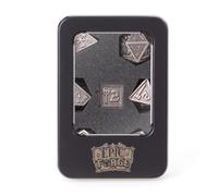 Epic Forge Set of 7 Metal Dice 16 mm (Metal Box) - Hammer Silver