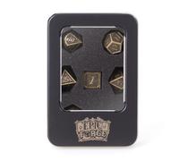 Epic Forge Set of 7 Metal Dice 16mm (Metal Case) - Golden Devil's Eye