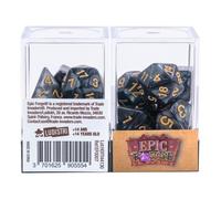 Epic Forge -Set of 7 Multiformat Dice in Box - Pearl Black and Gold