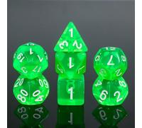 Epic Forge - Set of 7 Polyhedral Dice - Green Gem Dice