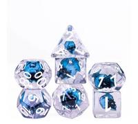 Epic Forge -Set of 7 Resin Dice - Insert Range - Boxed - Blue Skull