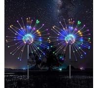 EPIC GADGET Solar Firework Light, 105 LED Multi Color Outdoor Firework Solar Garden Decorative Lights for Walkway Pathway Backyard Christmas Decoration Parties (2 Pieces)