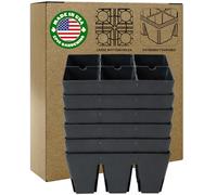 Epic Gardening 6-Cell Seed Starter Tray - 6 Trays - Black | Reusable UV-treated BPA-free seedling trays with easy watering for indoor greenhouse seed starting and propagation
