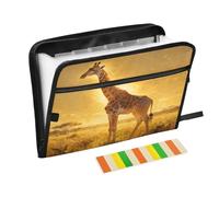 Epic Giraffe Gold Expanding Zip File Folder 13 Pockets Accordion Document Organizer for Work Home