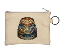 Epic Intergalactic Chess Finals Battle Key Chain Coin Purse Beige