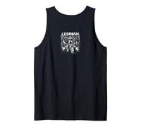 Epic Lesbian Pride Fantasy Warrior with Cats and Dragons Tank Top