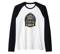 Epic Life Finds a Queue Theme Park Amusement Park Raglan Baseball Tee