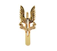 Epic Militaria British SAS Regiment Brass Cap Badge - Gold with Silver Sword