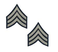 Epic Militaria Pair of Reproduction World War 2 US Army Khaki Rank Patches (Sergeant)