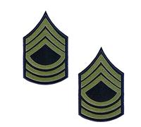 Epic Militaria Pair of Reproduction World War 2 US Army Olive Rank Patches (Master Sergeant)