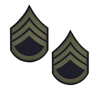 Epic Militaria Pair of Reproduction World War 2 US Army Olive Rank Patches (Staff Sergeant)