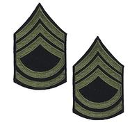 Epic Militaria Pair of Reproduction World War 2 US Army Olive Rank Patches (Technical Sergeant)