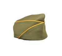 Epic Militaria WW2 US PX Type Olive Green Garrison Side Cap- Piping Options (Large (58/59 cm), Cavalry (Gold Piping))
