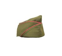 Epic Militaria WW2 US PX Type Olive Green Garrison Side Cap- Piping Options (Medium (56/57 cm), Engineers (Red and White Piping))