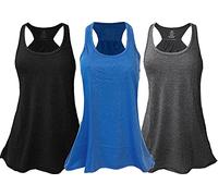 Epic MMA Gear Flowy Racerback Tank Top, Regular and Plus Sizes Pack of 3, Ryl/Gry/Blck, Medium