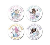 Epic Modz 36x Birthday Party Stickers Thanks for Coming Boys Girls Kids School Friends Gift Present Treat Parties Thanks Thank You for Coming to My Fun Party Sweet Bag Labels (Mermaid)