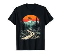 Epic Mountain Biker Jumping Over Scenic Trail T-Shirt