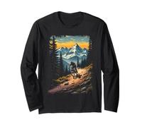 Epic Mountain Biking Adventure in Scenic Landscape Long Sleeve T-Shirt