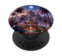 Epic Mountain Mythic Castle Fantasy Moon Landscape Art PopSockets Adhesive PopGrip