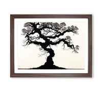Epic Oak Tree Framed Print | A4 Walnut Framed Wall Art | Ready to Hang | Modern Floral Picture | Living Room Bedroom Lounge Office
